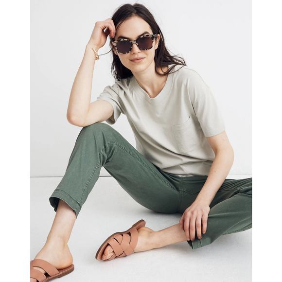 Madewell x Free & Easy | Easy Crop Pocket Tee, Sunfaded Sage XXS - Picture 2 of 8